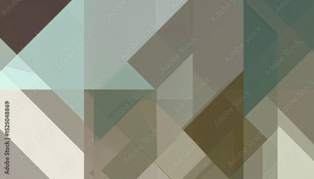 Poster abstract geometric pattern with soft color tones and overlapping shapes