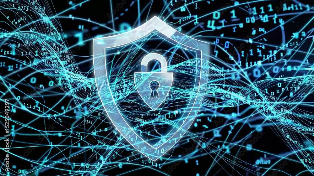 Poster exploring the significance of cybersecurity in protecting digital information and networks against t