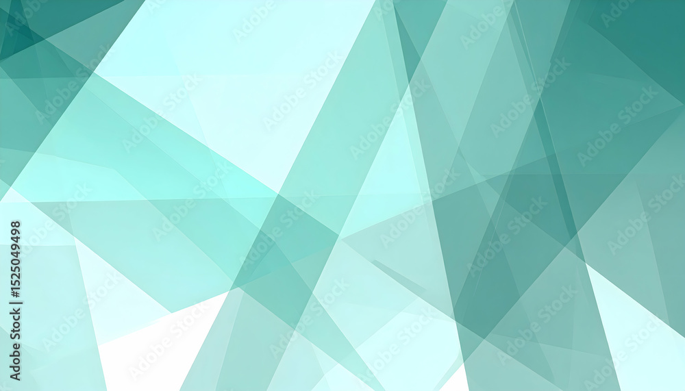 Aufkleber geometric abstract pattern with layered translucent shapes in teal and white
