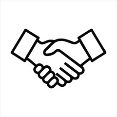 Handshake icon sign isolated on white background