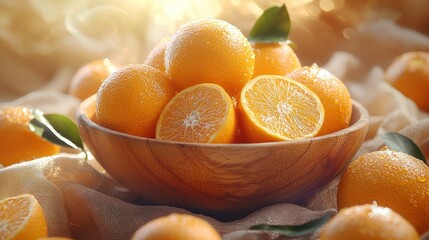 Fresh oranges in a wooden bowl (4)