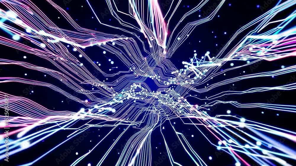Fototapete Dynamic light patterns create a mesmerizing visual experience in a digital art display