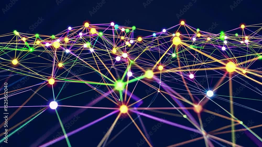 Leinwandbilder Visualizing complex network connections in vibrant colors with intricate patterns