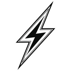 Bold black lightning bolt graphic design element