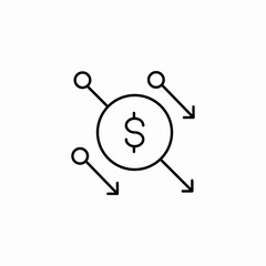 cost reduction icon sign vector