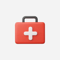 3d Realistic First Aid Kit icon vector Illustration