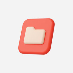 3d Realistic Folder icon vector Illustration
