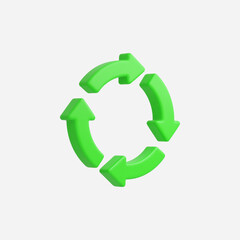 3d Realistic Recycle arrow vector illustration