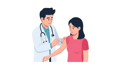 Doctor Giving Injection to Patient During Medical Checkup