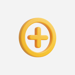 3d Realistic Add icon vector Illustration