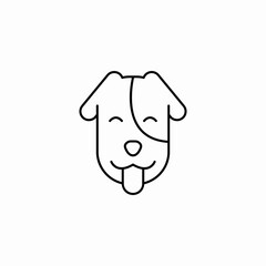 happy dog tongue icon sign vector