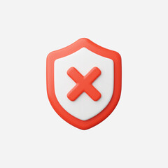 Obraz premium 3d Realistic Bad Shield icon vector Illustration