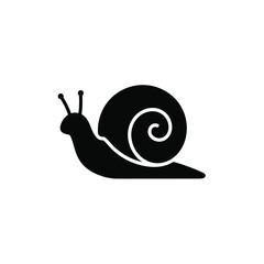 Simple black snail icon design illustration