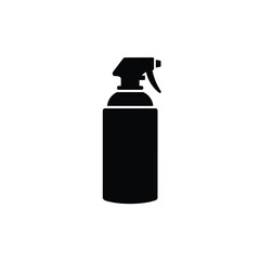 Black spray bottle icon isolated on white background