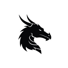 Majestic dragon head silhouette powerful mythical creature