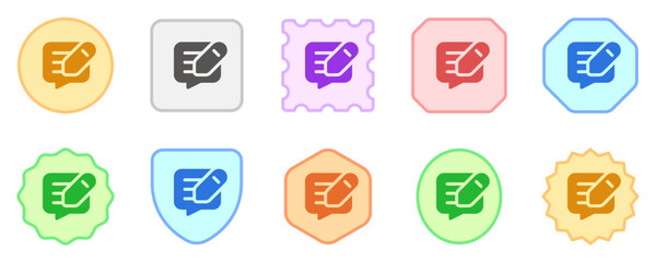 Editable write review, comment, message vector icon. Part of a big icon set family. Perfect for web and app interfaces, presentations, infographics, etc
