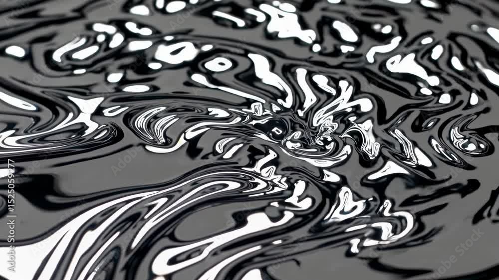 Aufkleber Captivating patterns emerge from swirling liquid reflecting light in a mesmerizing display