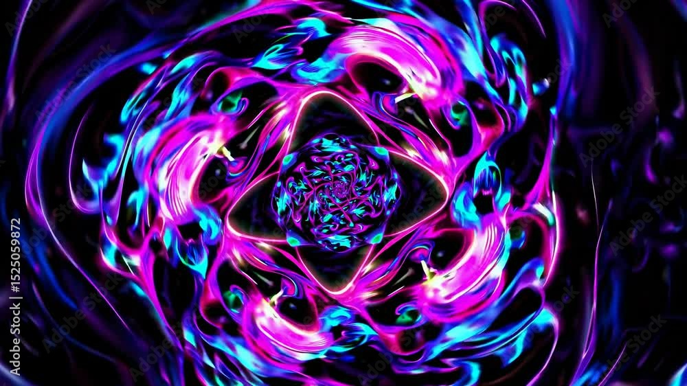 Leinwandbilder Colorful swirling patterns create a mesmerizing visual experience in artistic digital animation