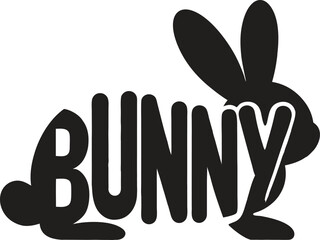 Fototapeta premium bunny formed from the word 