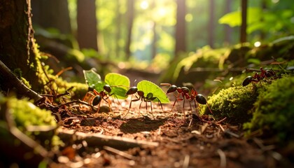 Obraz premium Leafcutter Ants at Work