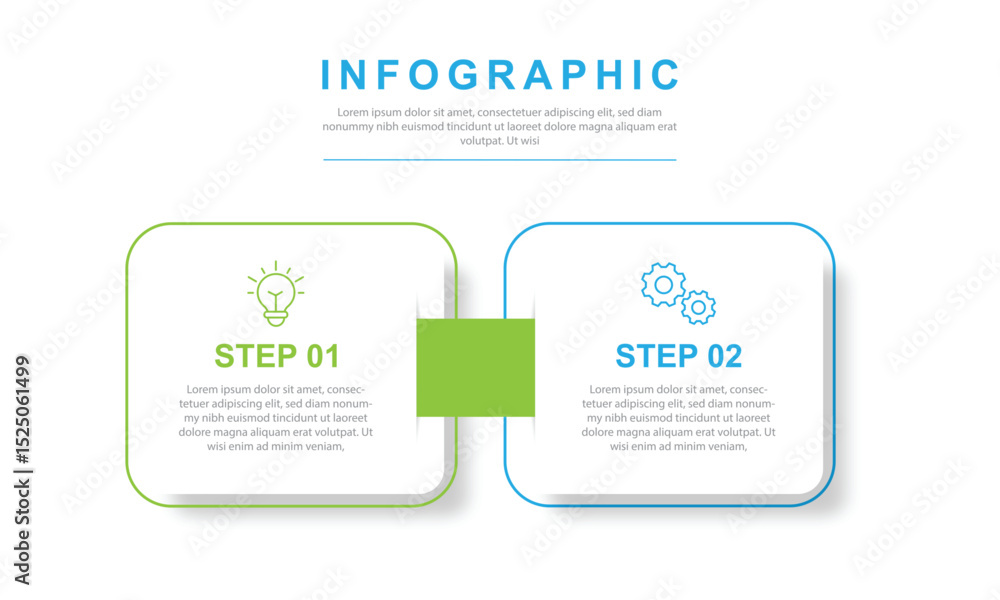 Poster Vector Infographic label design template with icons and 2 options or steps.