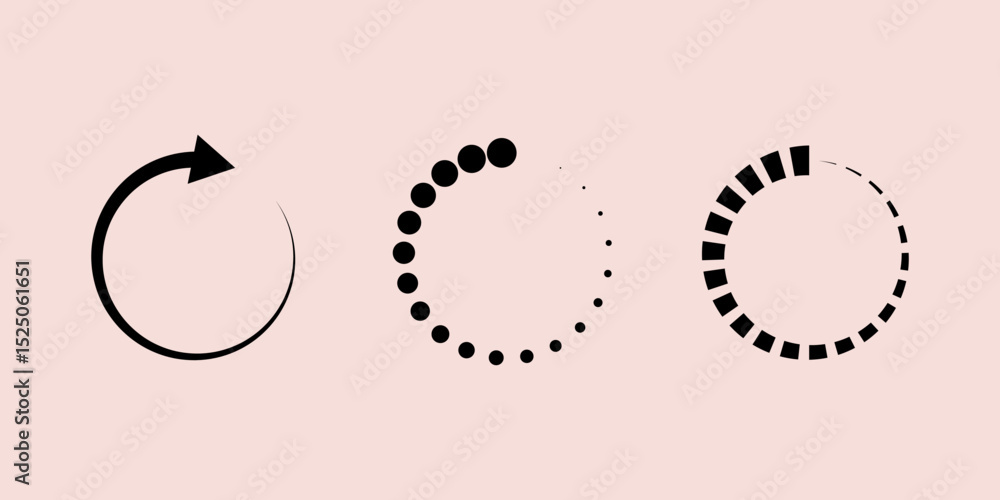 Aufkleber loading icons. website load vector icon set. progress icon, circle loader collection. loading status