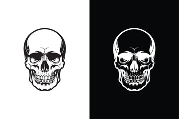 Skull icon vector on White Background ,Vector Art Illustration on white background.