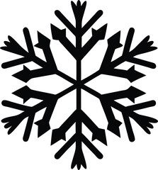 Black and White Snowflake Illustration Winter Holiday Season Clip Art Design