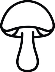 Minimalist Mushroom Outline Simple Drawing of a Fungi with a Classic Shape