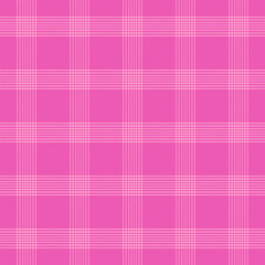 Plaid with twill weave repeat pattern.Colorful check tartan gingham seamless pattern in pink.Geometric graphic vector illustration background design for fabric and prints. 