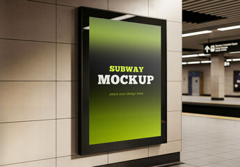 Billboard Outdoor Poster Advertising Mockup Subway Metro