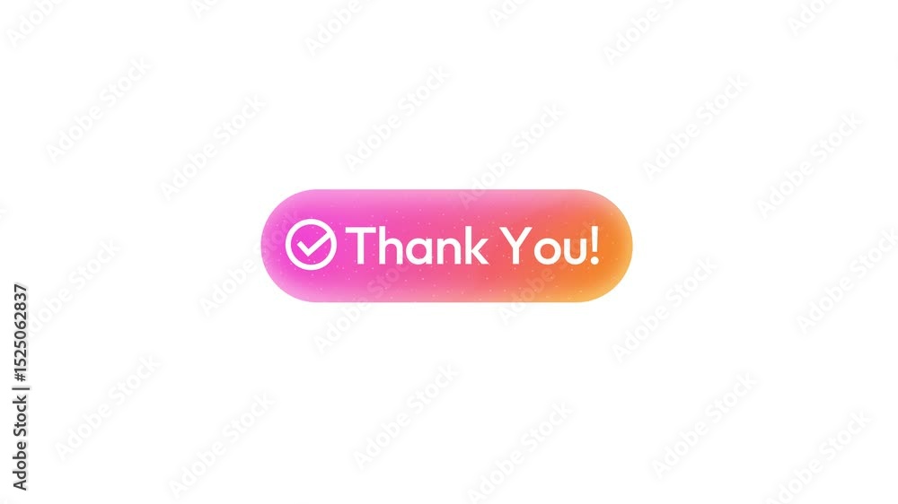 Poster pay now button clicking with thank you message showing on the screen, 4k animation. payment button g