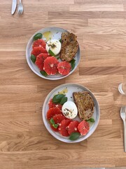 grapefruit burrata lunch