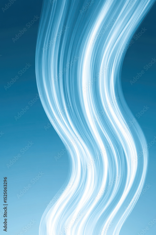 Poster abstract wave light trail on blue gradient background for modern design concepts