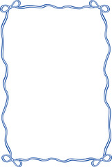 Doodlle coastal summer whimsical  frames. Doodle hand drawn vintage bows, ribbon,squiggly, wavy borders.Cute vector elements minimalist line art borders for birthday card, wedding invitation,poster,ba