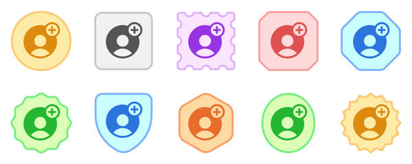 Vector follow, add user icon. Black, white background. Perfect for app and web interfaces, infographics, presentations, marketing, etc.