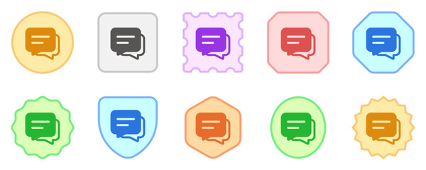 Vector messages, conversation, group chat icon. Black, white background. Perfect for app and web interfaces, infographics, presentations, marketing, etc.