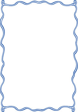 Doodlle coastal summer whimsical  frames. Doodle hand drawn vintage bows, ribbon,squiggly, wavy borders.Cute vector elements minimalist line art borders for birthday card, wedding invitation,poster,ba