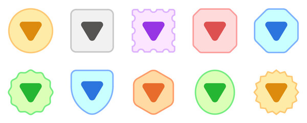 Editable vector down triangle arrow icon. Black, transparent white background. Part of a big icon set family. Perfect for web and app interfaces, presentations, infographics, etc