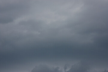 Stormy clouds and rain with dramatic sky above the trees. Rain clouds. Dark cloudy sky before thunderstorm. Stormy cloudy skies. Over head shot of rain clouds. The natural diverse shape of clouds