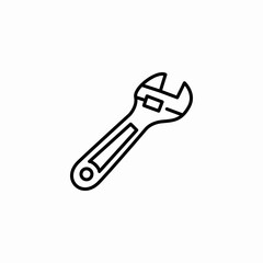 adjustable wrench icon sign vector