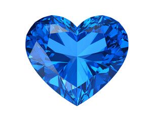 Fototapeta premium Shiny blue heart-shaped gemstone in vivid detail.