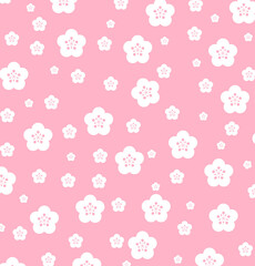 seamless pattern with pink flowers