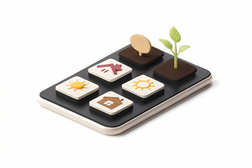 Modern Design Concept of Growth and Sustainability Illustrated With Icons and Plants