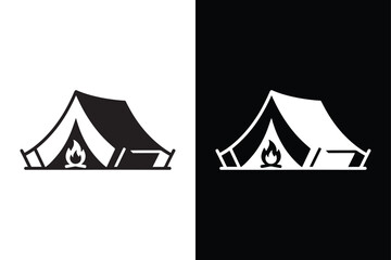 Camp icon vector on White Background ,Vector Art Illustration on white background.