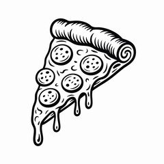 Delicious Melted Pepperoni Pizza Slice Illustration