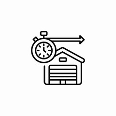garage door timer icon sign vector