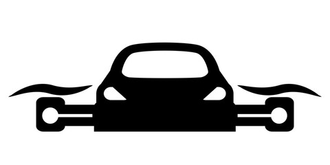  Futuristic Flying Car Icon or Sign