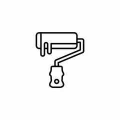 paint roller icon sign vector