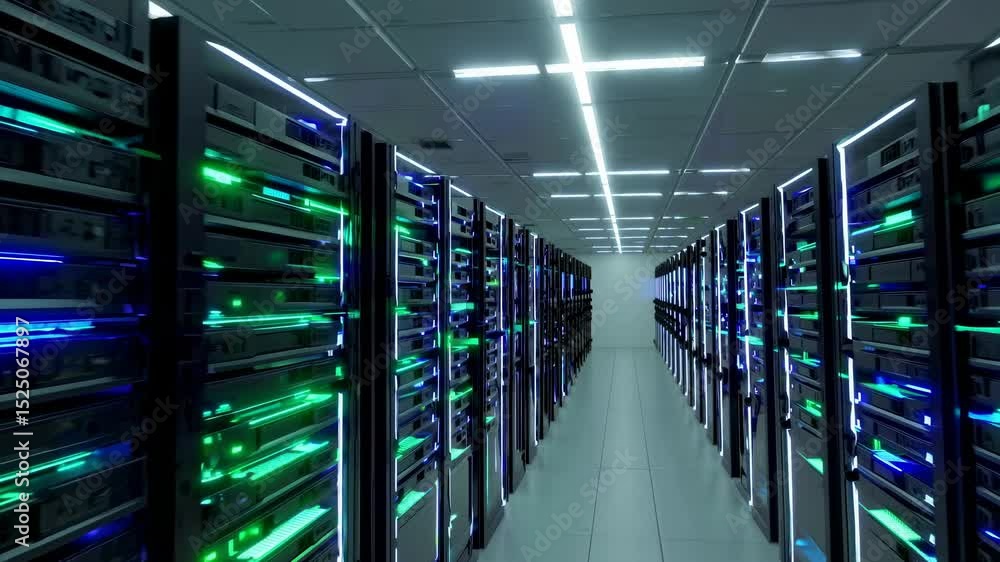 Aufkleber data center operations showcasing server technology and innovations in digital infrastructure